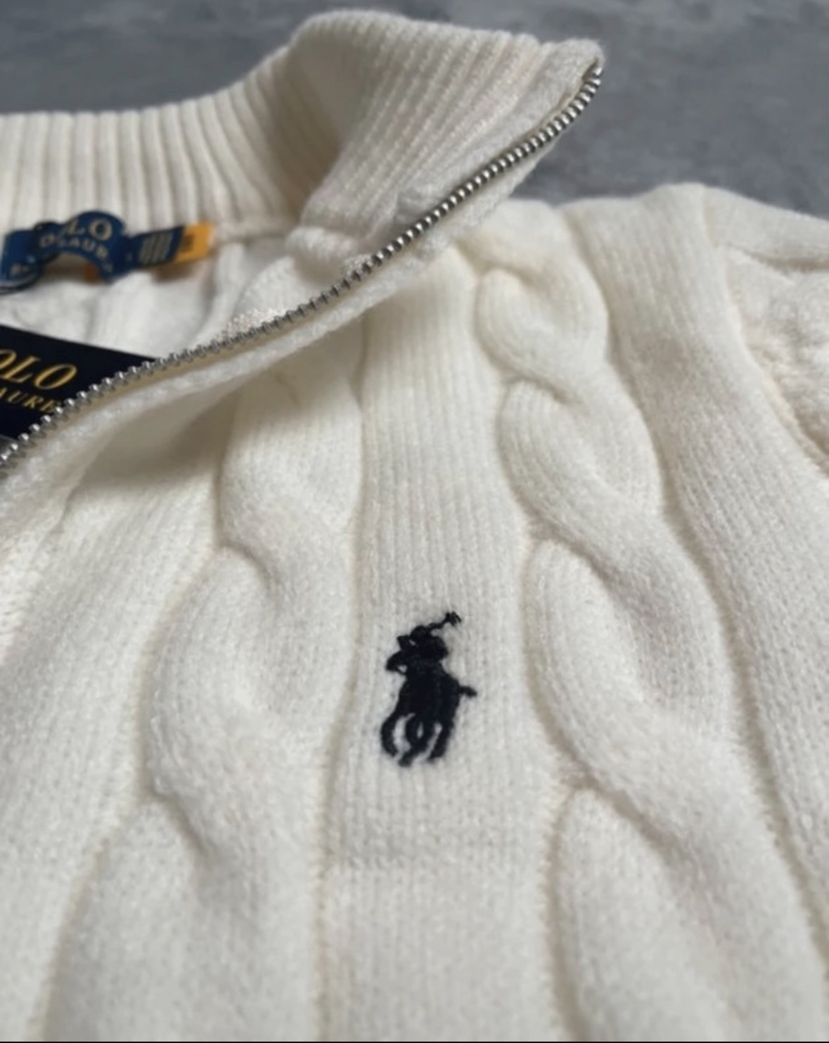 Cream Cable Knit Half-Zip Sweater – Vintage
