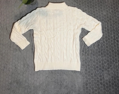 Cream Cable Knit Half-Zip Sweater – Vintage